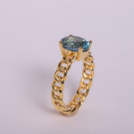 925 sterling silver gemstone ring with blue topaz