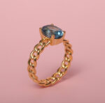 925 sterling silver gemstone ring with blue topaz - Image 2
