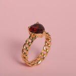 925 sterling silver gemstone ring with garnet