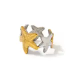 Stainless Steel Two Tone Starfish Ocean Adjustable Ring Manufacturer