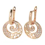 Vintage hollow inlaid zircon earrings