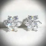 Flower 925 Silver Moissanite Stud Earrings