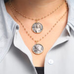 18K Yellow Gold & Black Rhodium Circe Lucky Coin Pendant Necklace - Image 2